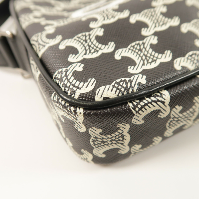 CELINE 塗層帆布Shoulder Bag銀扣肩背袋-9