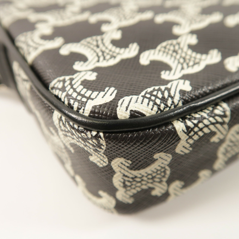 CELINE 塗層帆布Shoulder Bag銀扣肩背袋-11