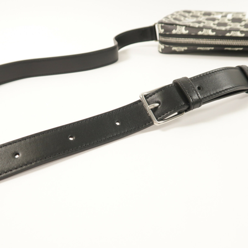 CELINE 塗層帆布Shoulder Bag銀扣肩背袋-12