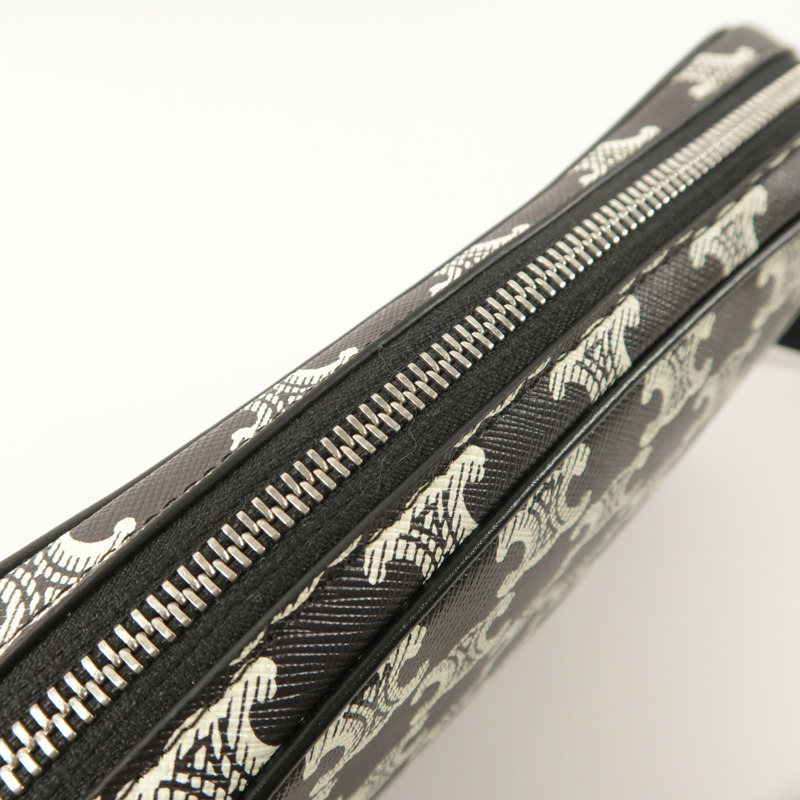 CELINE 塗層帆布Shoulder Bag銀扣肩背袋-13