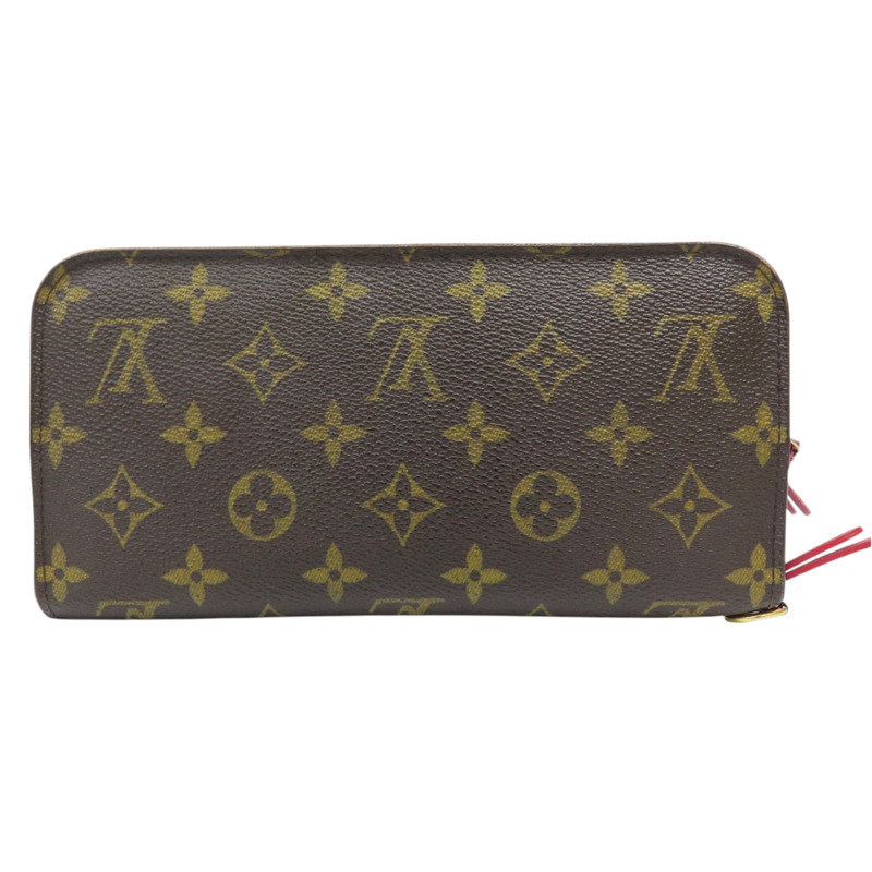 棕色/紅色 原花 帆布 Insolite 扣式長夾 M61989-1