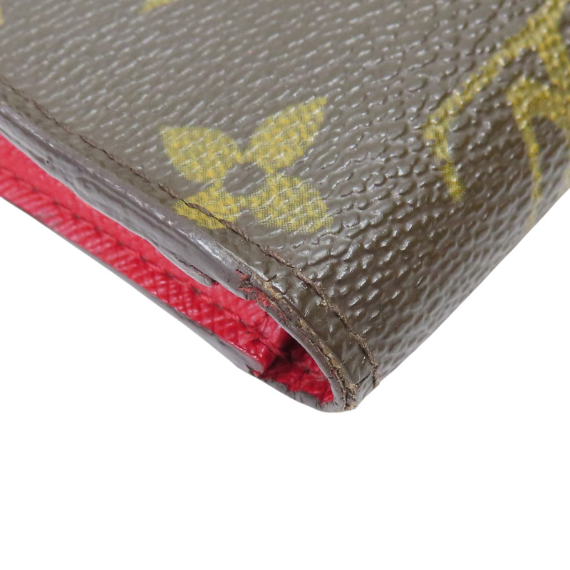 棕色/紅色 原花 帆布 Insolite 扣式長夾 M61989-9