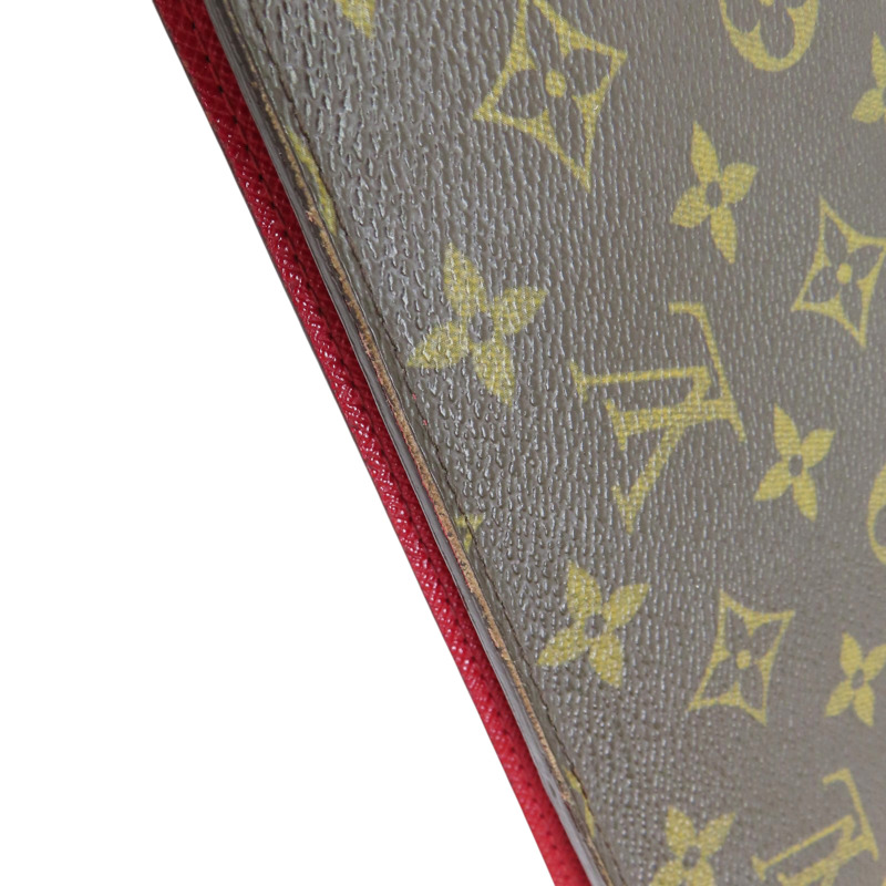 棕色/紅色 原花 帆布 Insolite 扣式長夾 M61989-13