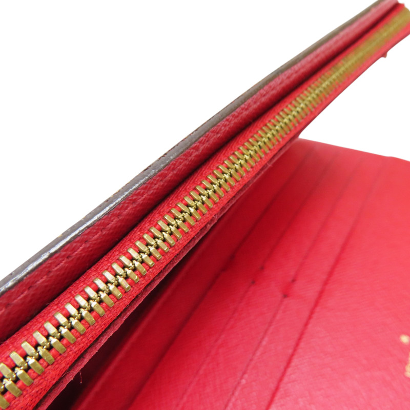 棕色/紅色 原花 帆布 Insolite 扣式長夾 M61989-14