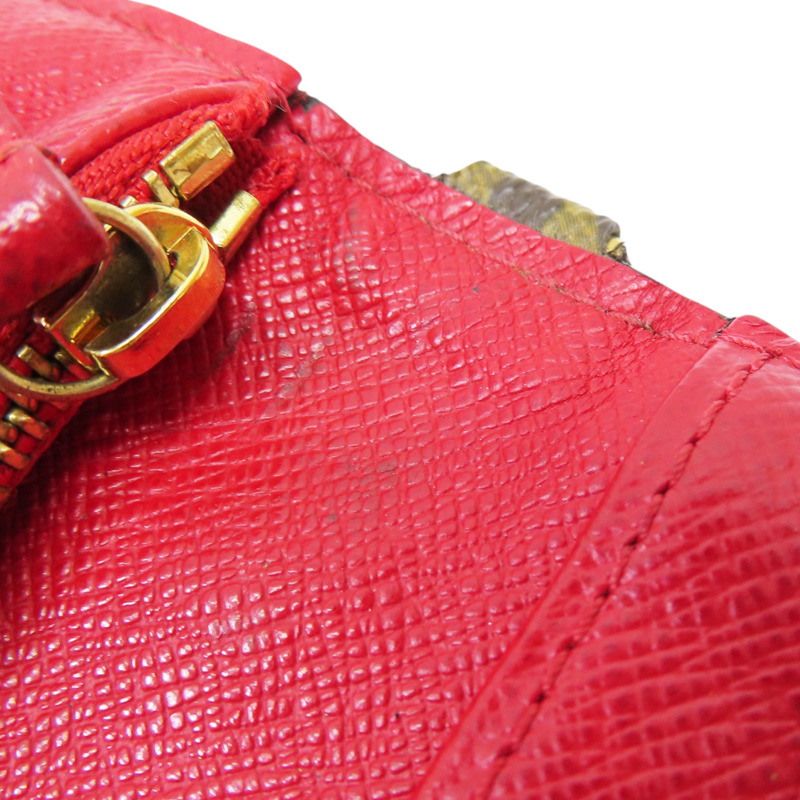 棕色/紅色 原花 帆布 Insolite 扣式長夾 M61989-17