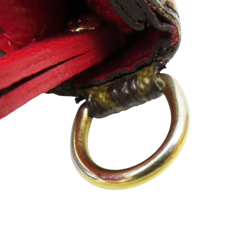 棕色/紅色 原花 帆布 Insolite 扣式長夾 M61989-19