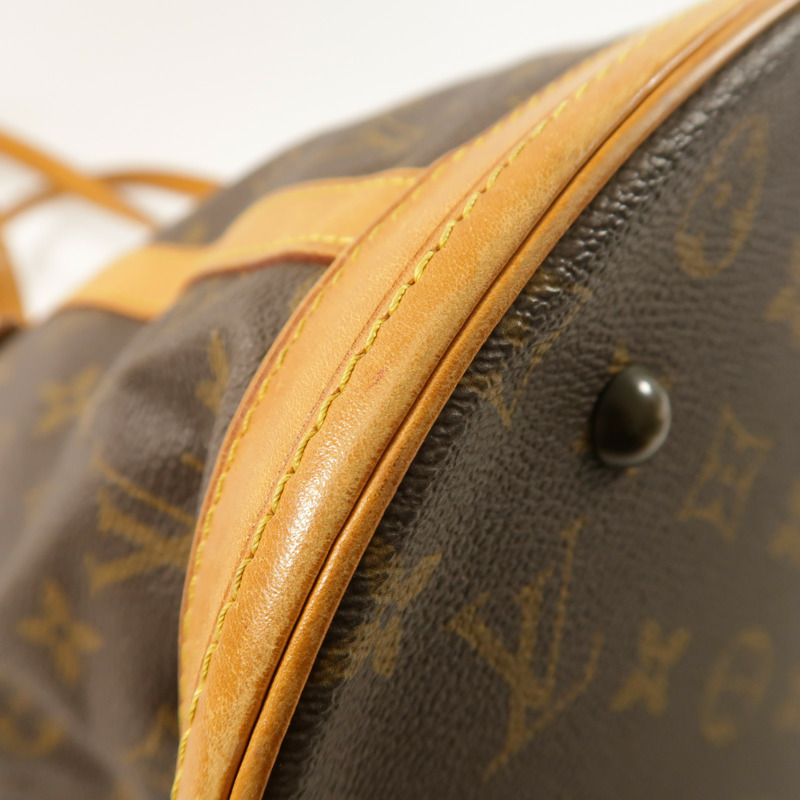 LOUIS VUITTON Monogram Bucket GM金扣手挽袋棕色-9
