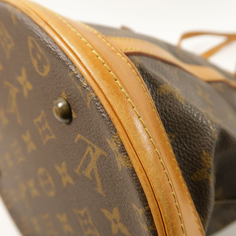 LOUIS VUITTON Monogram Bucket GM金扣手挽袋棕色-10