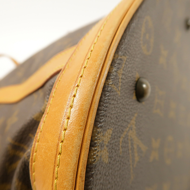 LOUIS VUITTON Monogram Bucket GM金扣手挽袋棕色-11