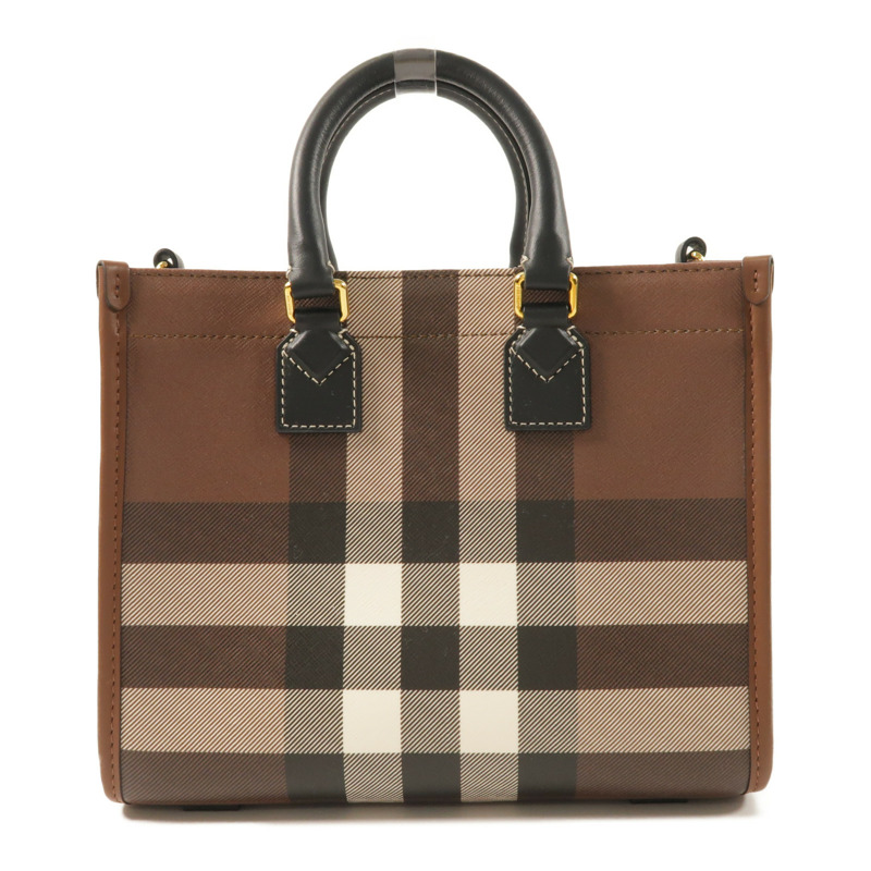 BURBERRY 塗層帆布Mini Freya Tote金扣手挽肩背兩用袋-1