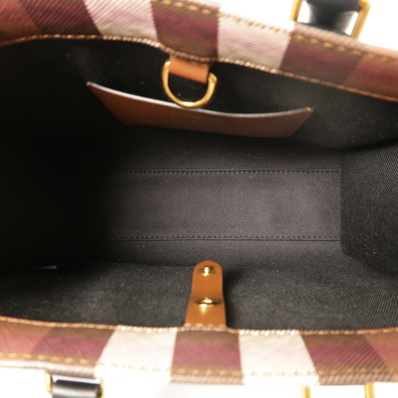 BURBERRY 塗層帆布Mini Freya Tote金扣手挽肩背兩用袋-4