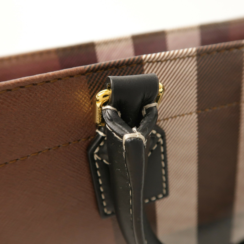 BURBERRY 塗層帆布Mini Freya Tote金扣手挽肩背兩用袋-15