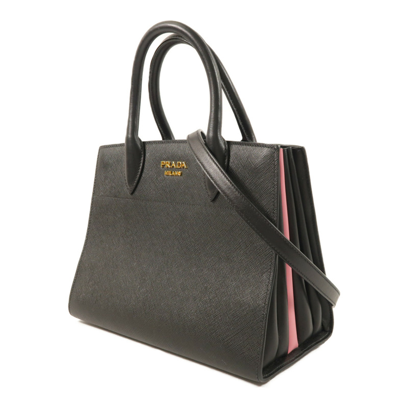 PRADA 牛皮皮革2 Way Shoulder Bag金扣手挽肩背兩用袋-2