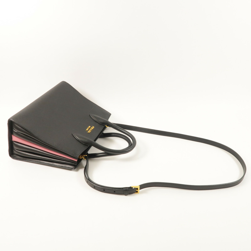 PRADA 牛皮皮革2 Way Shoulder Bag金扣手挽肩背兩用袋-9