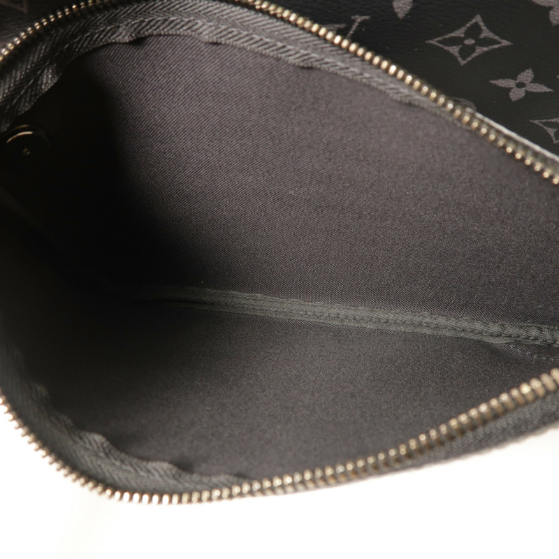 LOUIS VUITTON Monogram Eclipse Reverse Trio Messenger銀扣肩背袋灰色-6