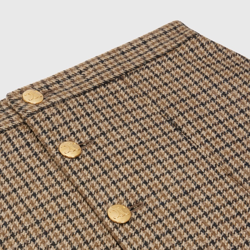 Celine 女士 格紋紐扣半身裙FR-34 FR-36碼-4