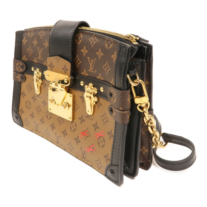 LOUIS VUITTON Monogram Reverse Trunk Clutch金扣鏈帶肩背袋-2