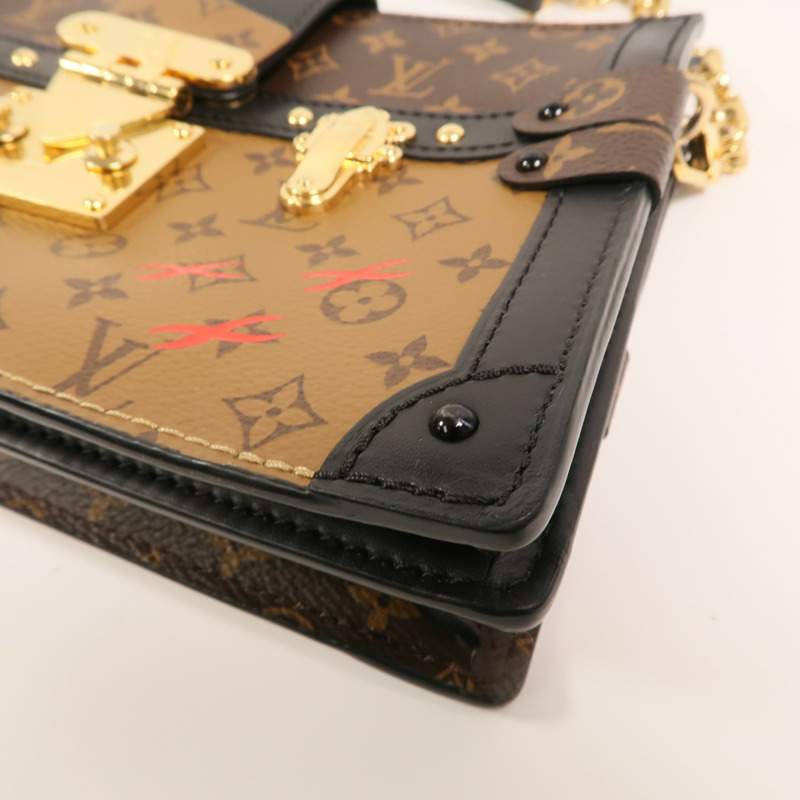 LOUIS VUITTON Monogram Reverse Trunk Clutch金扣鏈帶肩背袋-8