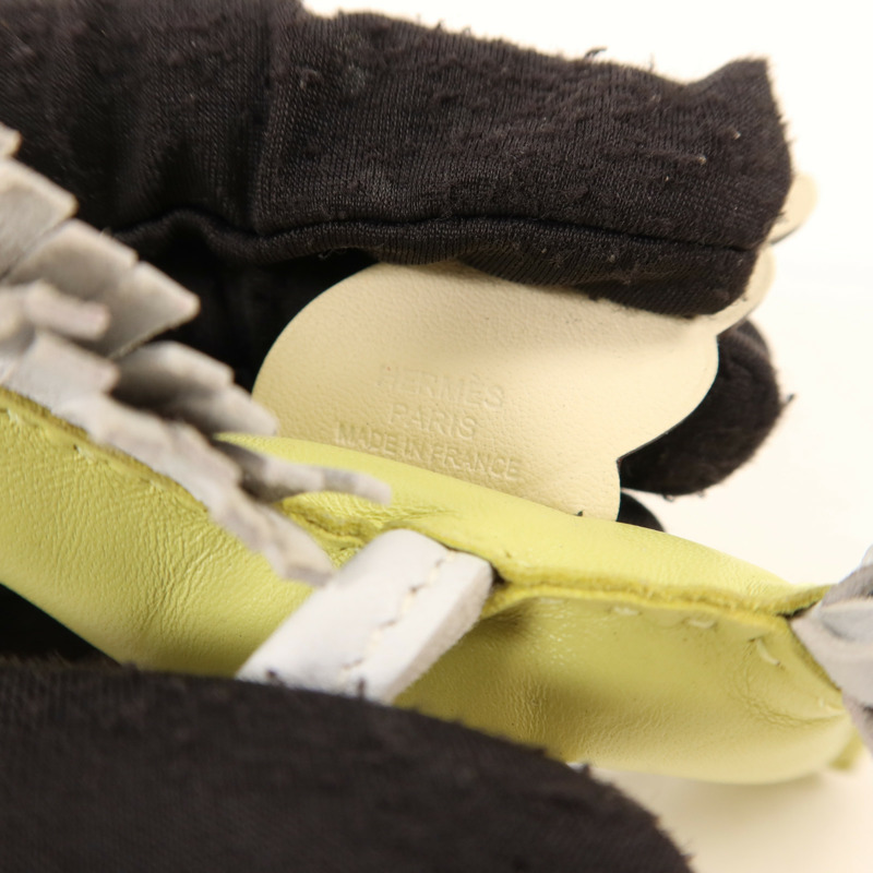 HERMES Milo/Swift皮革Rodeo Pegase PM掛飾Jaune Bourgeon/Bleu Brume-4