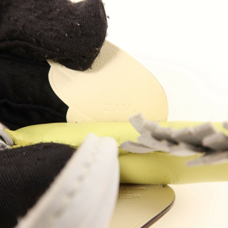 HERMES Milo/Swift皮革Rodeo Pegase PM掛飾Jaune Bourgeon/Bleu Brume-5