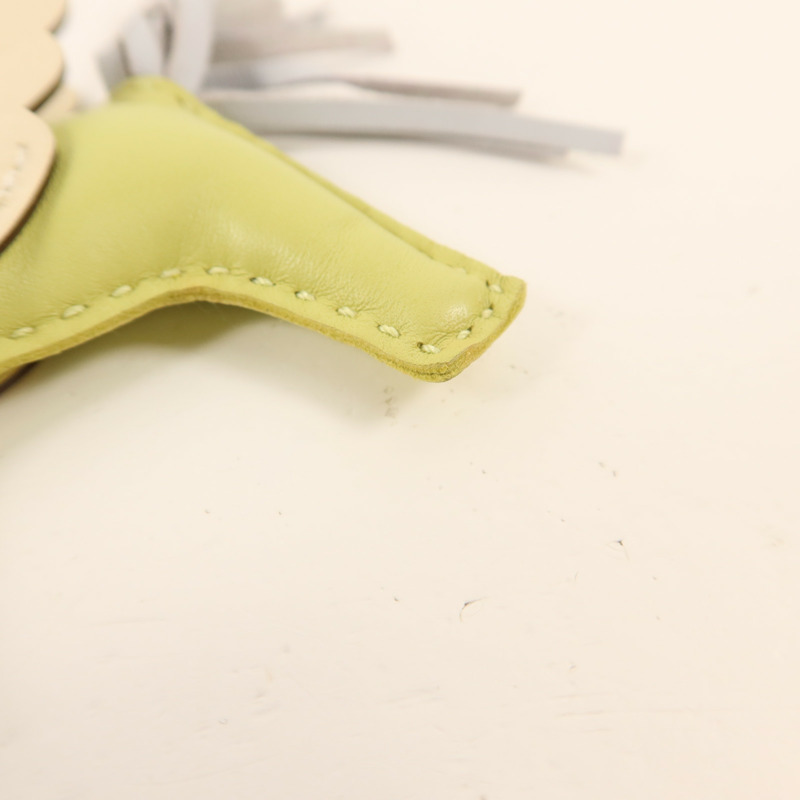 HERMES Milo/Swift皮革Rodeo Pegase PM掛飾Jaune Bourgeon/Bleu Brume-8