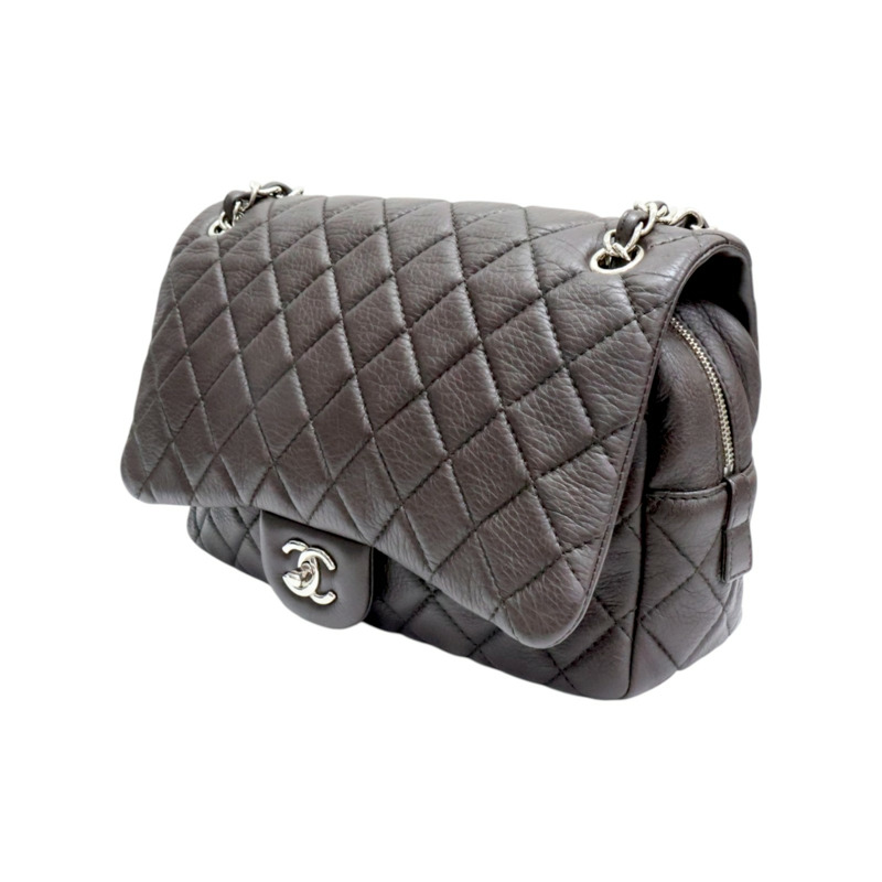 棕色 菱格紋 羊皮 Easy Flap 鏈帶 肩背包【CHANEL 香奈兒】-2