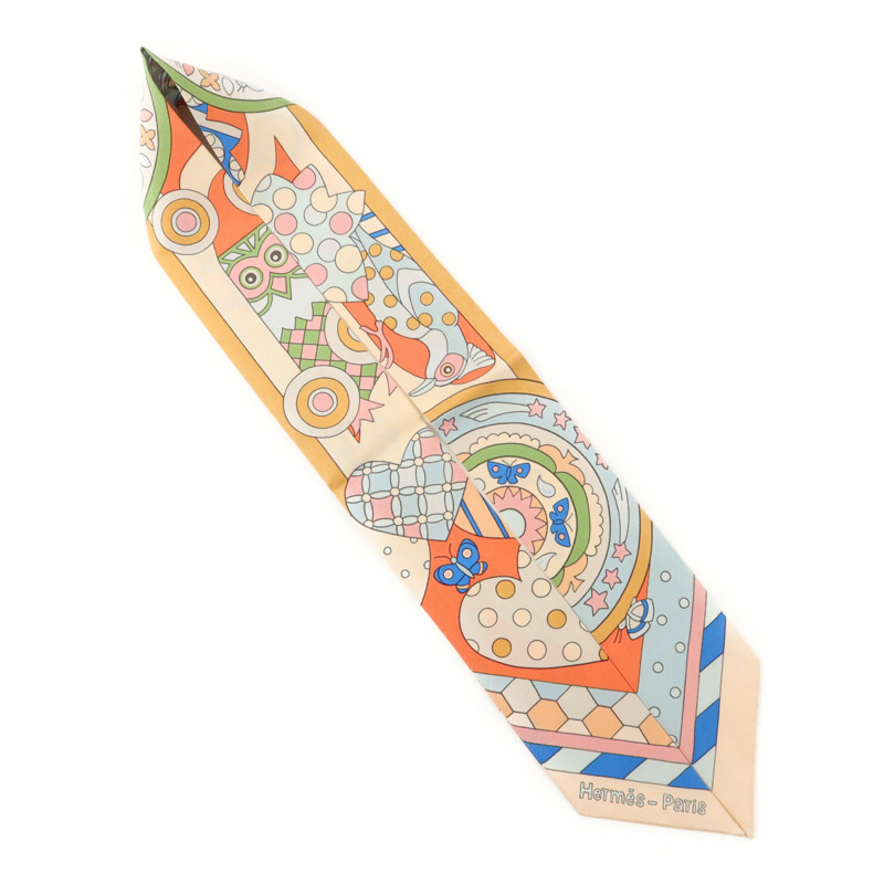 HERMES 絲質Twilly絲巾-3