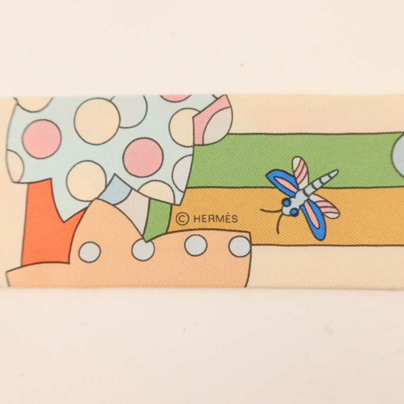 HERMES 絲質Twilly絲巾-5