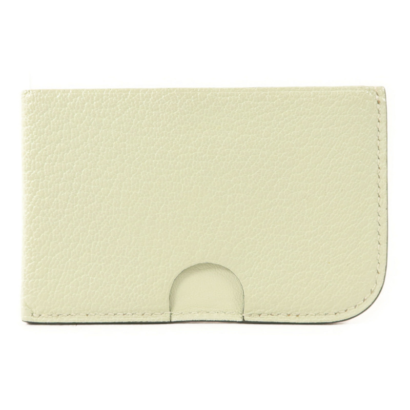 HERMES Chevre皮革Poisson卡片套Orange Poppy/Aqua-1