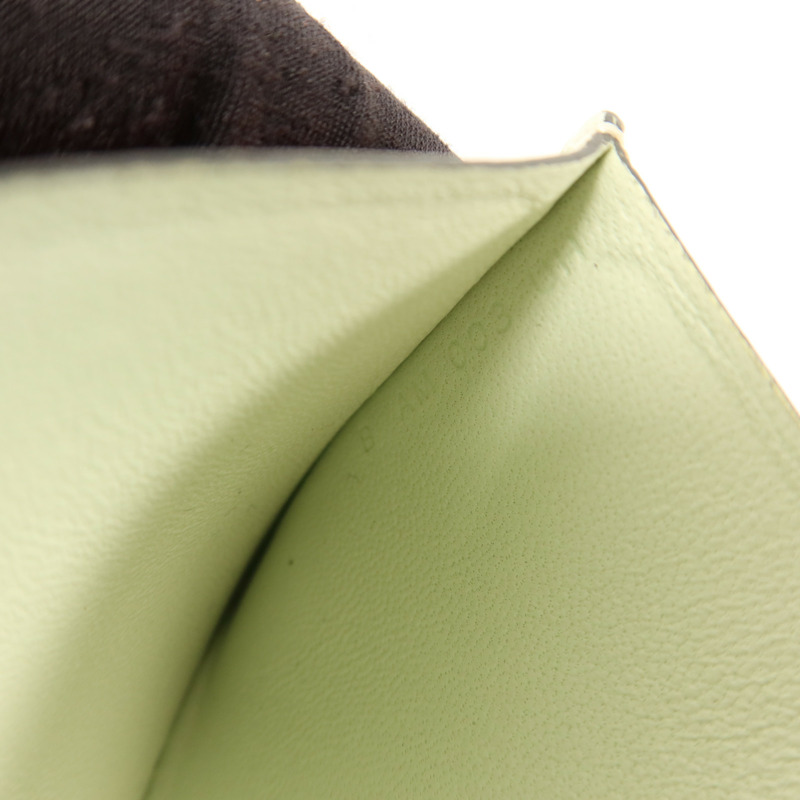 HERMES Chevre皮革Poisson卡片套Orange Poppy/Aqua-6