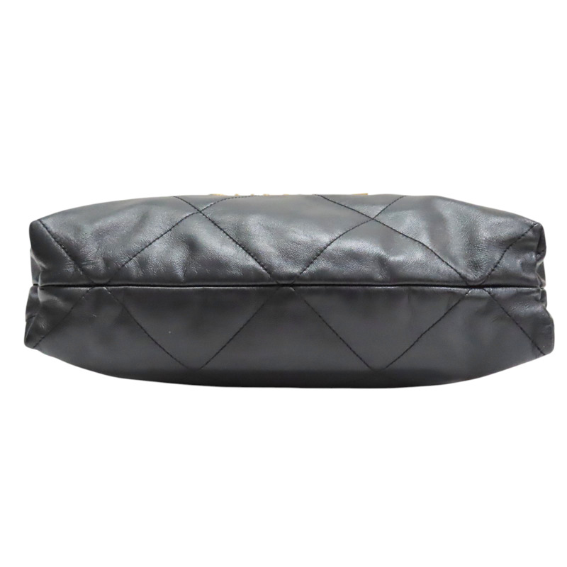 黑色 菱格紋 牛皮 Chanel 22 Hobo 肩背包【CHANEL 香奈兒】 AS3260-3