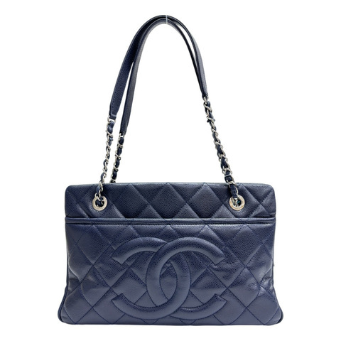 藍色 荔枝紋 菱格紋 牛皮 CC Timeless 肩背包【CHANEL 香奈兒】 A67294