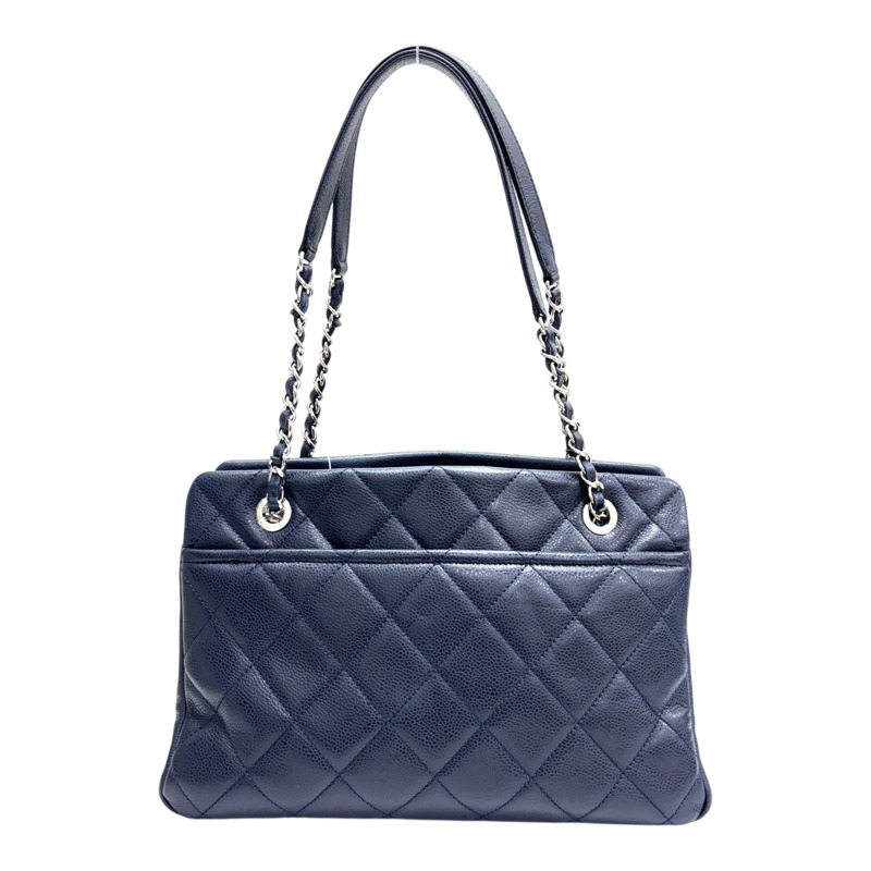 藍色 荔枝紋 菱格紋 牛皮 CC Timeless 肩背包【CHANEL 香奈兒】 A67294-2