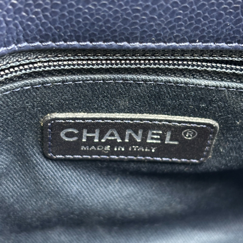 藍色 荔枝紋 菱格紋 牛皮 CC Timeless 肩背包【CHANEL 香奈兒】 A67294-6