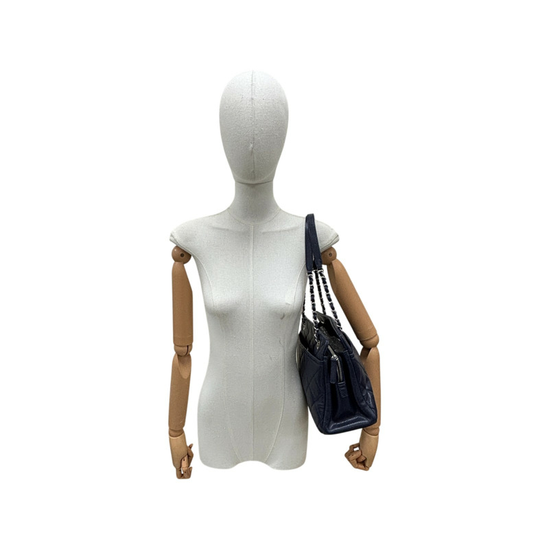 藍色 荔枝紋 菱格紋 牛皮 CC Timeless 肩背包【CHANEL 香奈兒】 A67294-9