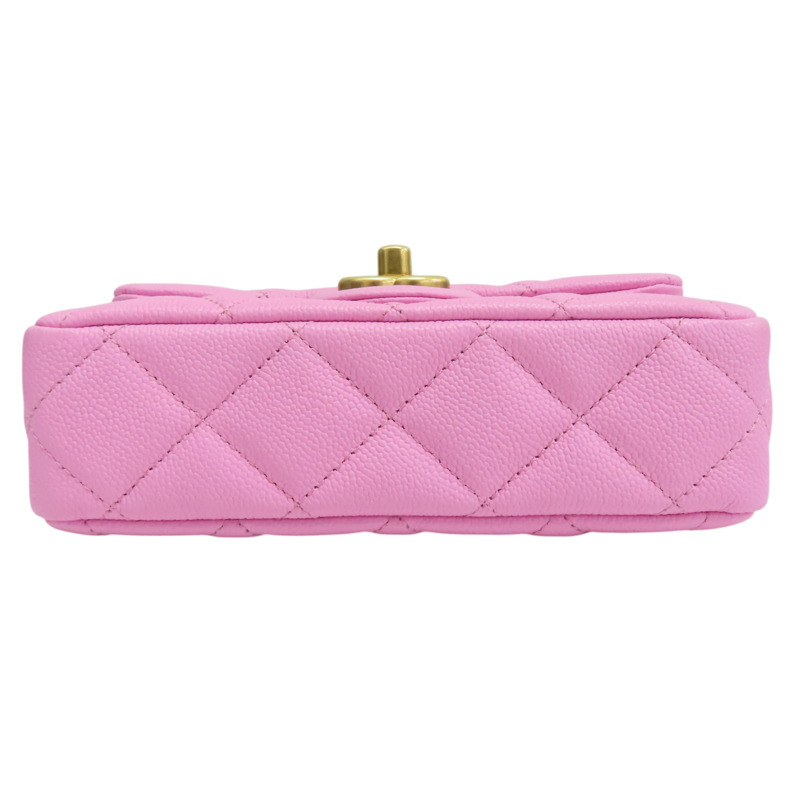 粉色 菱格紋 荔枝紋 Sweetheart 鏈帶肩背包 金釦【CHANEL 香奈兒】 AS3829-3