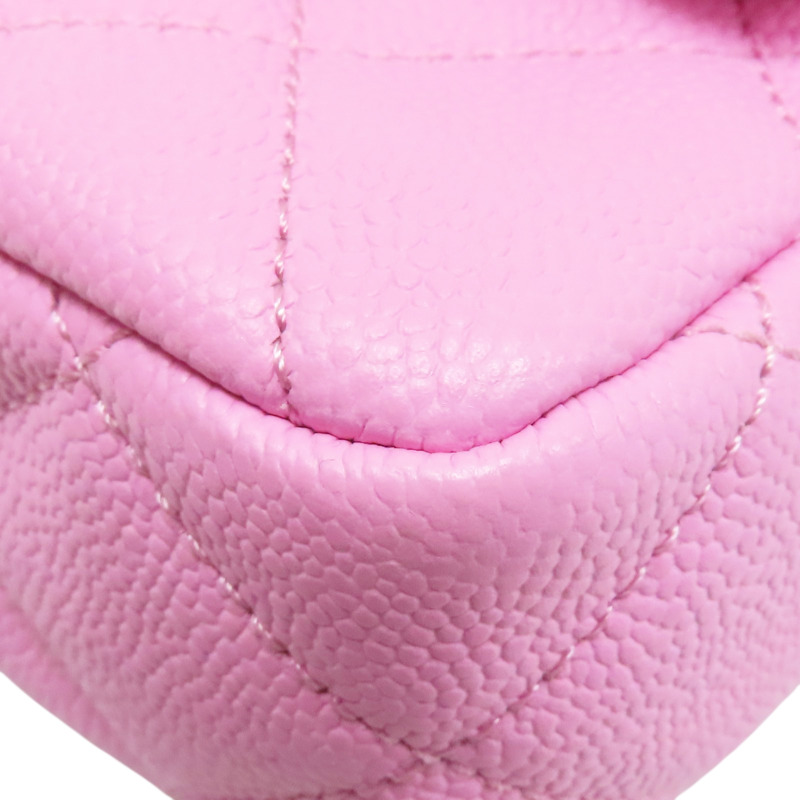 粉色 菱格紋 荔枝紋 Sweetheart 鏈帶肩背包 金釦【CHANEL 香奈兒】 AS3829-9