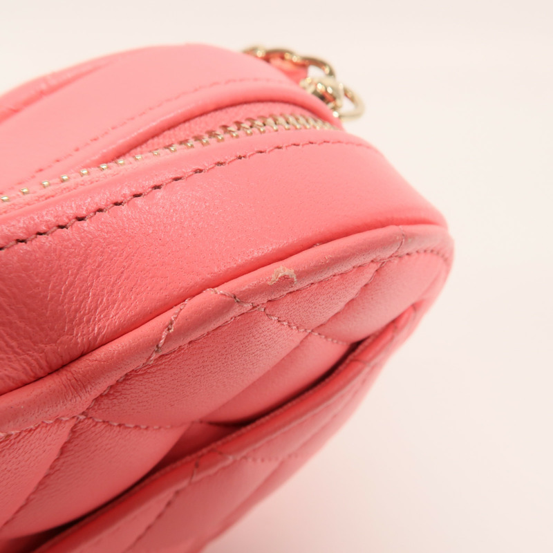 CHANEL 羊皮皮革Mini Heart Bag金扣鏈帶肩背袋-14