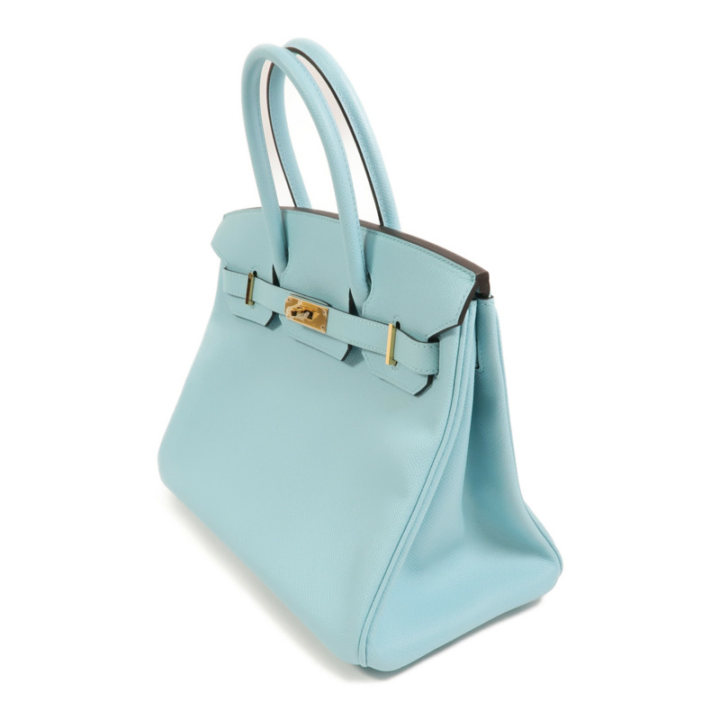 HERMES Epsom皮革Birkin 30金扣手挽袋Bleu Atoll-2