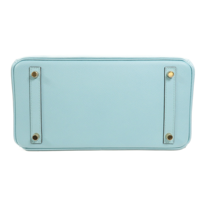 HERMES Epsom皮革Birkin 30金扣手挽袋Bleu Atoll-3