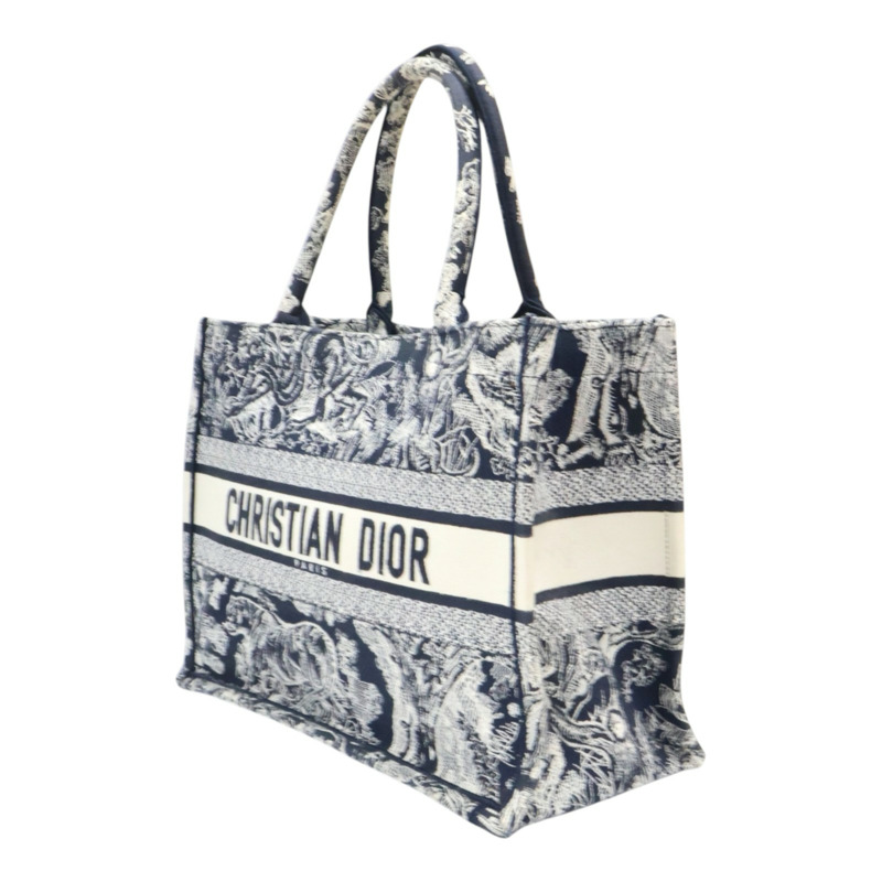 藍色 刺繡帆布 Book Tote M 托特包【Dior 迪奧】 M1296ZRGO-2