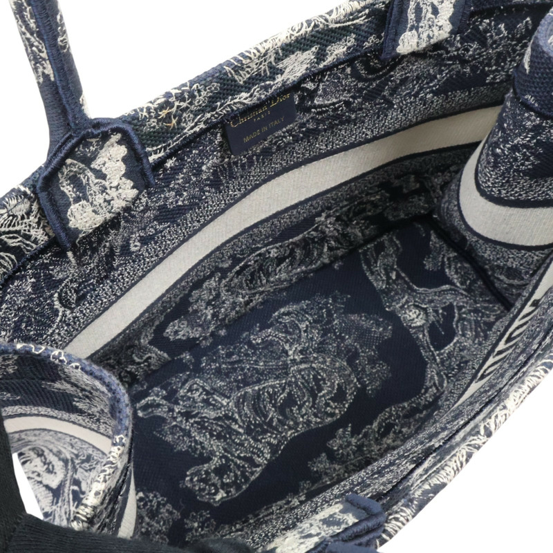 藍色 刺繡帆布 Book Tote M 托特包【Dior 迪奧】 M1296ZRGO-5