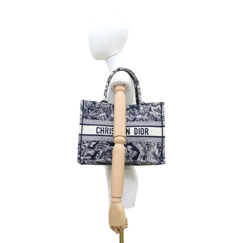 藍色 刺繡帆布 Book Tote M 托特包【Dior 迪奧】 M1296ZRGO-8