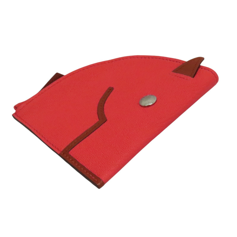 德州粉 山羊革 Paddock 零錢包 U刻 銀扣【HERMES 愛馬仕】 H079230CK-2