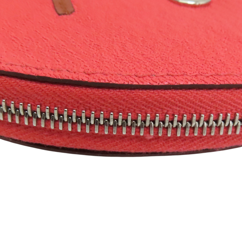 德州粉 山羊革 Paddock 零錢包 U刻 銀扣【HERMES 愛馬仕】 H079230CK-11