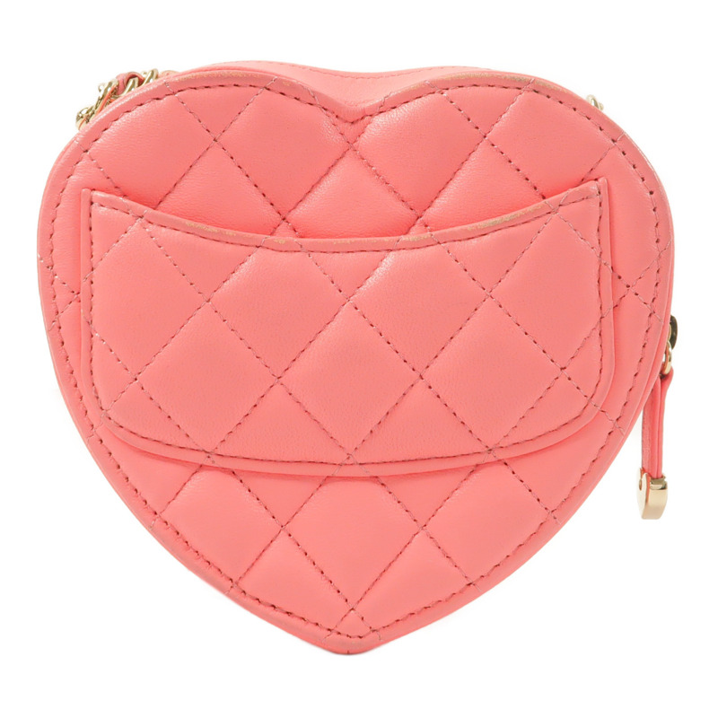 CHANEL 羊皮皮革CC in Love Heart金扣鏈帶肩背袋-1