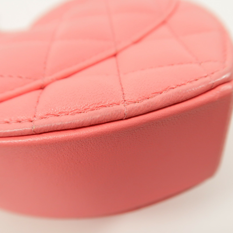 CHANEL 羊皮皮革CC in Love Heart金扣鏈帶肩背袋-14