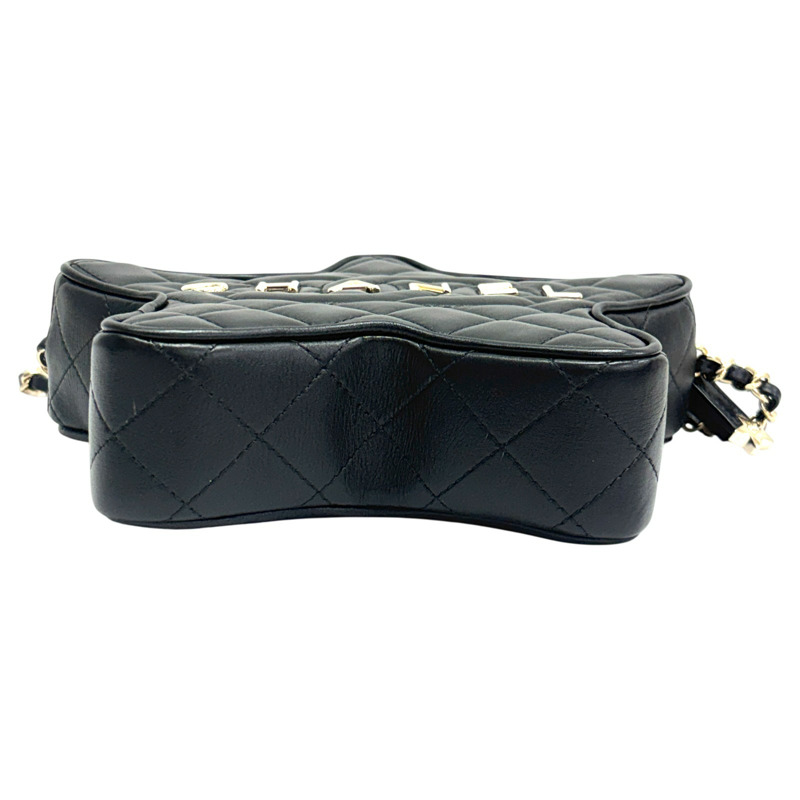 黑色 菱格紋小羊皮 Walk of Fame 星形肩背包【CHANEL 香奈兒】 AS4579-3