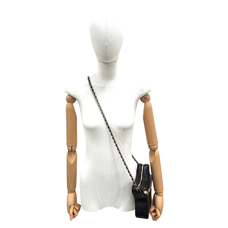 黑色 菱格紋小羊皮 Walk of Fame 星形肩背包【CHANEL 香奈兒】 AS4579-7