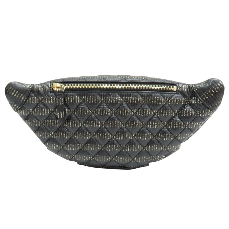 黑色 菱格紋 牛皮 Banane 腰包 肩背包【CHANEL 香奈兒】 AS0836-1